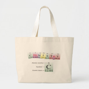 Chemistry Spelled with elements Large Tote Bag