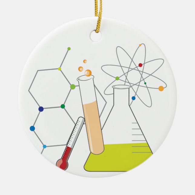 Chemistry Stuff Ceramic Tree Decoration (Front)