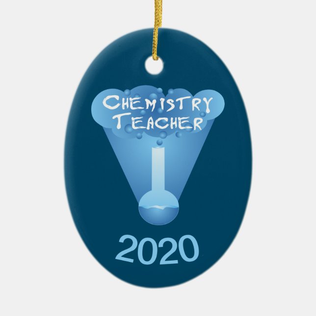Chemistry Teacher Cloud Ceramic Tree Decoration (Front)