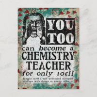 Chemistry Teacher Postcard - Funny Vintage Retro