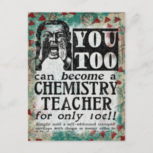 Chemistry Teacher Postcard - Funny Vintage Retro