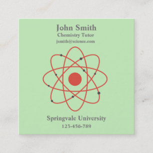 Chemistry teacher science tutor square business card