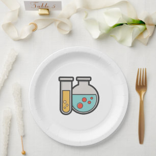 Chemistry Test Tube and Beaker Paper Plate