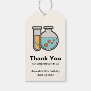 Chemistry Test Tube and Beaker Party Thank You Gift Tags
