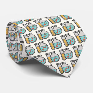 Chemistry Test Tube and Beaker Pattern Tie