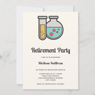 Chemistry Test Tube and Beaker Retirement Party Invitation