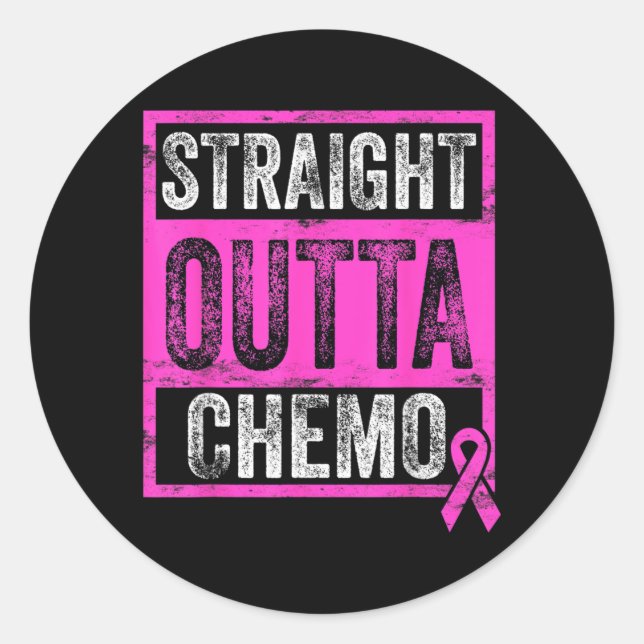 Chemo Breast Cancer Awareness Classic Round Sticker (Front)