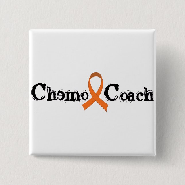 Chemo Coach - Orange Ribbon 15 Cm Square Badge (Front)