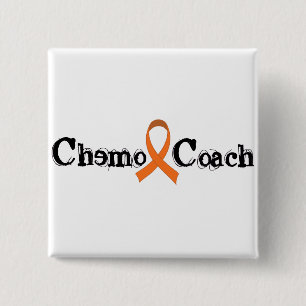 Chemo Coach - Orange Ribbon 15 Cm Square Badge