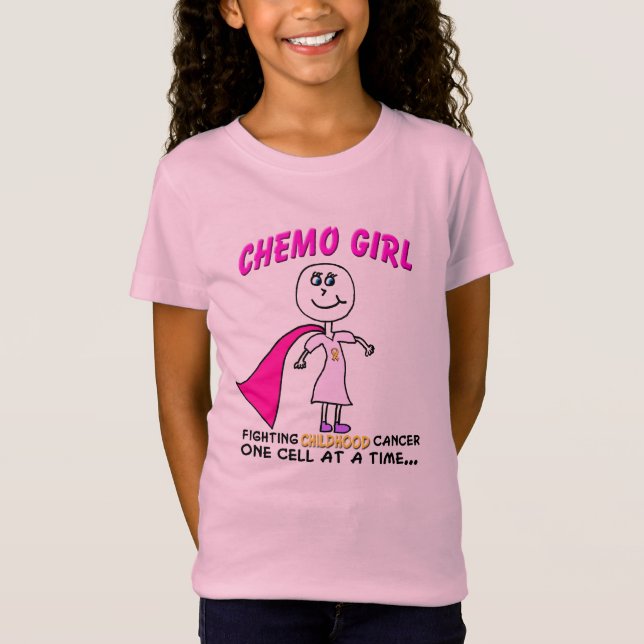Chemo Girl Childhood Cancer Support T-Shirt (Front)