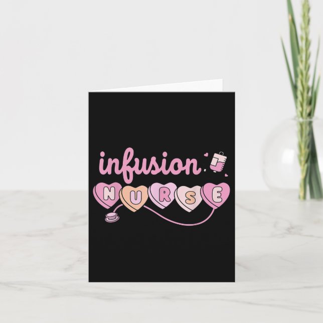 Chemo Infusion Nurse Valentines Day Heart Oncology Card (Front)