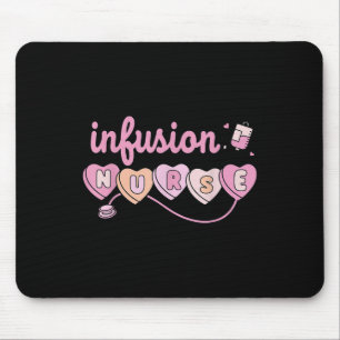 Chemo Infusion Nurse Valentines Day Heart Oncology Mouse Pad