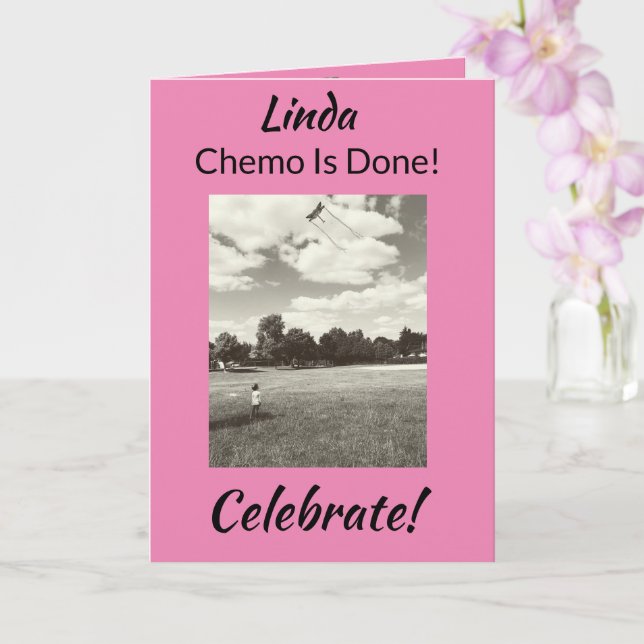 Chemo Is Done Celebrate! Breast Cancer Support Card (Orchid)