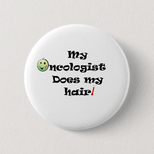 ChemoHair Blk Ltrs 6 Cm Round Badge
