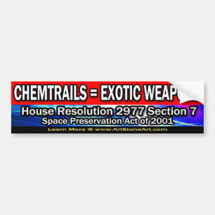Chemtrails = Exotic Weapons Bumper Sticker