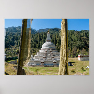 Chendebji Chorten in Bhutan, Himalaya, Asia Poster