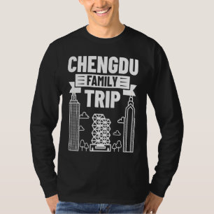 Chengdu China city skyline map travel T-Shirt
