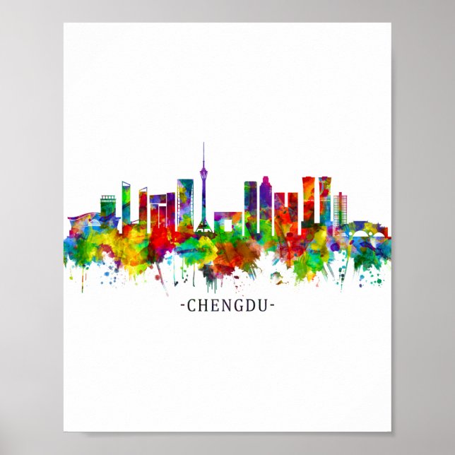 Chengdu China Skyline Poster (Front)