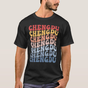 Chengdu City Groovy Retro T-Shirt