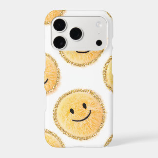 Chenille Patch Smiley Gold iPhone Case