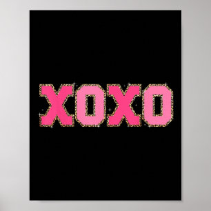 Chenille Patch Sparkling Xoxo Valentine Day Heart  Poster