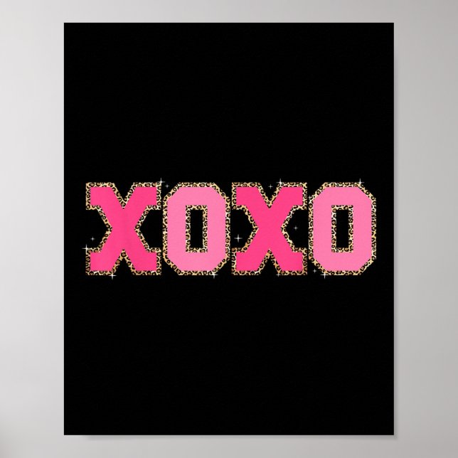 Chenille Patch Sparkling Xoxo Valentine Day Heart  Poster (Front)