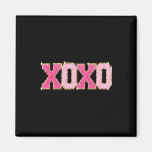 Chenille Patch Sparkling Xoxo Valentines Day Heart Magnet