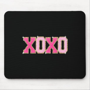 Chenille Patch Sparkling Xoxo Valentines Day Heart Mouse Pad