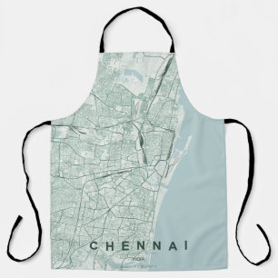 Chennai India City Map Minimal Design Apron