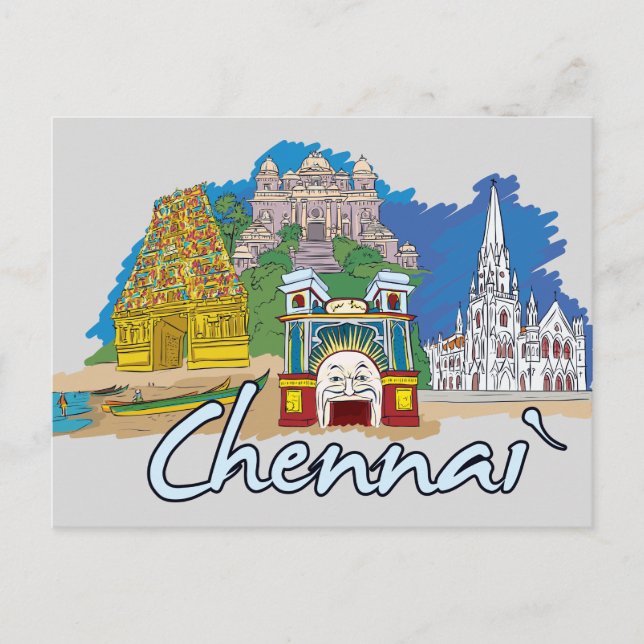Chennai, India Famous City Postcard (Front)