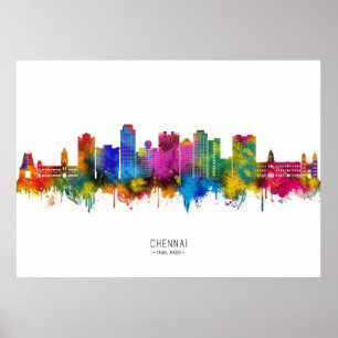 Chennai India Skyline Poster