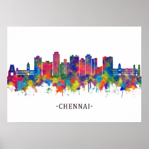 Chennai India Skyline Poster