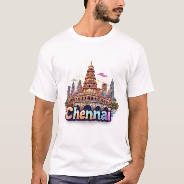 Chennai India Travel Design 🇮🇳 T-Shirt (Front)