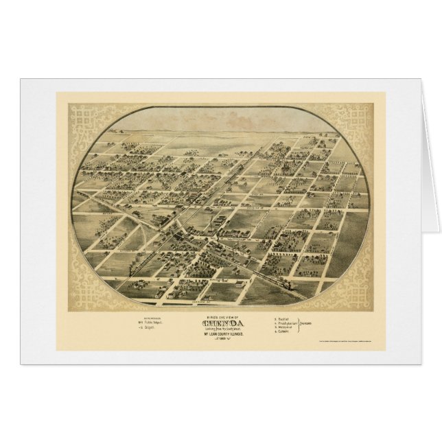 Chenoa, IL Panoramic Map - 1869 (Front Horizontal)