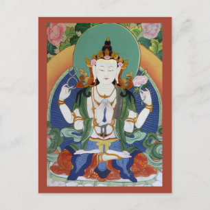 Chenrezig Bodhisattva of Compassion Tibetan Deity Postcard