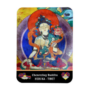 Chenrezing Buddha, Vintage Heruka & Tibet /Dharma Magnet