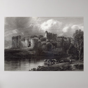 Chepstow Castle, engraved by R. Hinshelwood Poster
