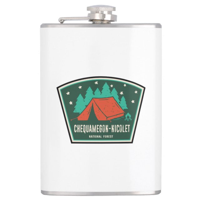 Chequamegon-Nicolet National Forest Camping Hip Flask (Front)