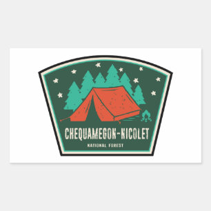 Chequamegon-Nicolet National Forest Camping Rectangular Sticker