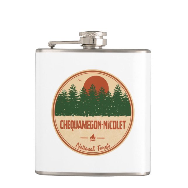 Chequamegon-Nicolet National Forest Hip Flask (Front)
