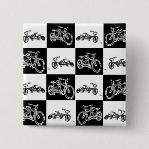 chequerboard bicycles 15 cm square badge
