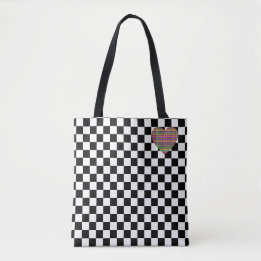 Chequerboard - Black White - Emo - Tote Bag