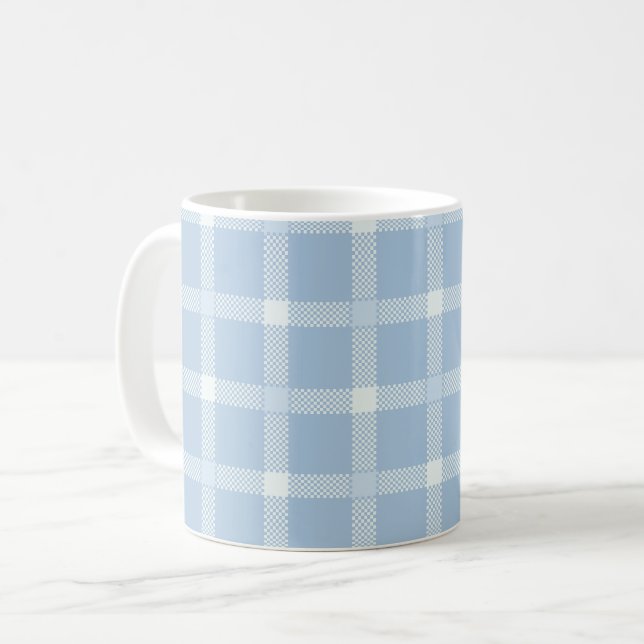 Chequerboard blue - French country Coffee Mug (Front Left)