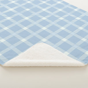 Chequerboard blue - French country Sherpa Blanket