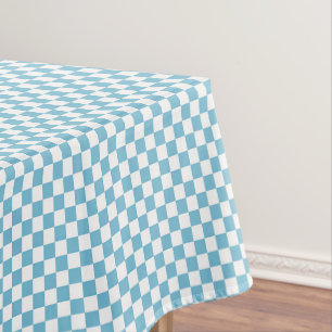 Chequerboard Blue White Tablecloth