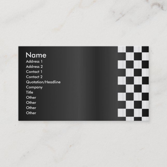 Chequerboard Border Profile Card (Front)