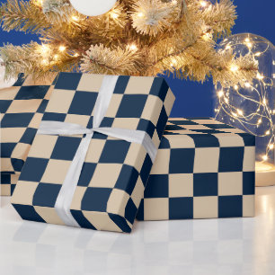 Chequerboard Check Geometric Checked Pattern  Wrapping Paper