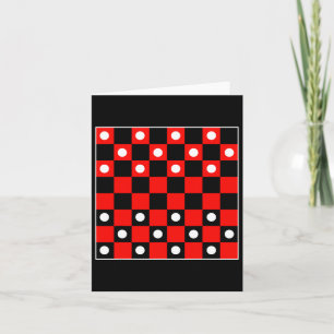 Chequerboard Chequered Board Games Black And Red H Card