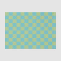 Chequerboard Chequered Pattern in Blue and Green