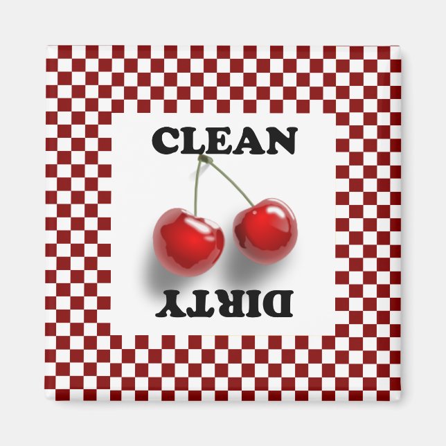 Chequerboard Cherries Magnet (Front)